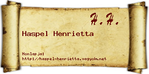 Haspel Henrietta névjegykártya